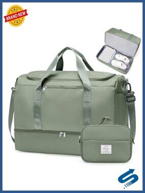 Extra Large Travel Duffel Bag Carry-On Weekender with Shoe Compartment